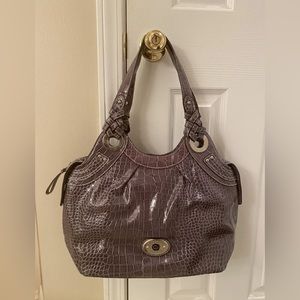 Rosetti Gray Patent Leather Handbag Shoulder Bag Purse